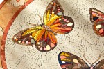 Мраморная мозайка - Бабочки с вставками из желтого мрамора
